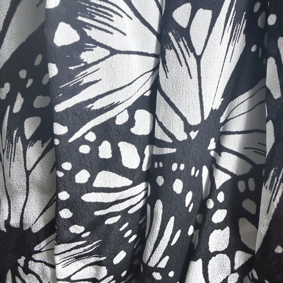The Kooples Dress Size 8 Black White Floral‎ Butterfly Print Long Sleeve Mini - Picture 10 of 15